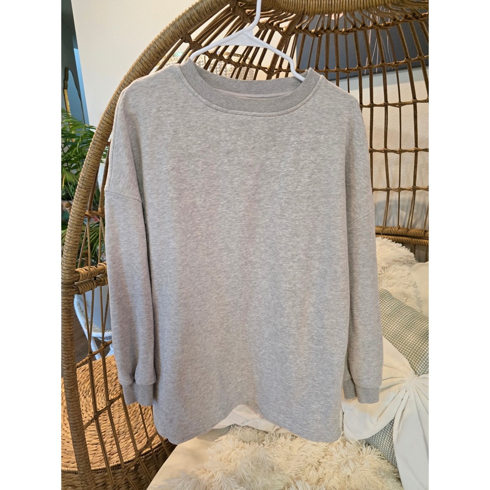Varley Rowan Sweat Grey Marl Oversized Crewneck Sweatshirt VAR00800 Womens